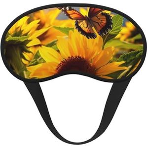 Zonnebloem vlinder slaapmasker voor zijslaper, lichtblokkerende nachtmaskers voor slapen oogmasker voor vrouwen mannen oogbedekking zachte comfortabele oogschaduw voor reizen, dutje