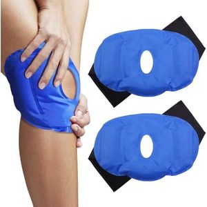 2 stuks verkoelende kniekussen, herbruikbaar, warm, koud kompressen met klittenbandsluiting, koelkussen voor knieblessures, pijnverlichting, verstuikingen