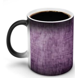 QMNVBDS Vintage paars linnen koffiemok kleur veranderende mok grappige koffiemok keramische koffiemok nieuwigheid koffiemokken warmte veranderende mok keramische mok grappige mokken nieuwigheid mokken