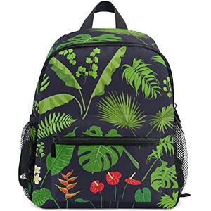Groene plant blauwe kunst peuter kleuterschool rugzak boekentas mini schoudertas rugzak schooltas voor pre-K 1-6 jaar reizen jongens meisjes