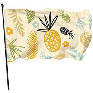 Tuinvlag 90 x 150 cm, Ananas Breeze vlag grappige indoor vlag lichtgewicht zomervlaggen, voor feesten, activiteiten, festival