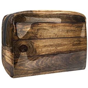 Waterdichte Cosmetische Tassen, Bovenaanzicht Houten Achtergrond Reizen Cosmetische Tassen, Multifunctionele Draagbare Make-upzakken, Reizen Cosmetische Tas Organizer, Multi kleuren 01,