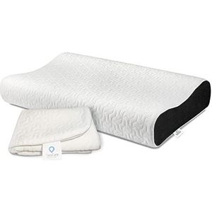 Ergonomisch Memory Foam Hoofd- en Nekkussen - 60x40x11/9 cm - MOVON by Take Care