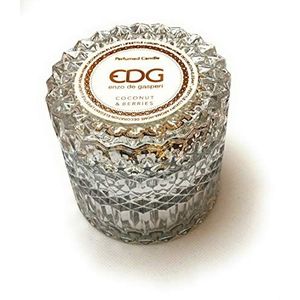 EDG Enzo de Gasperi ""Crystal"" geurkaars met kristallen effect glazen pot en deksel 9 varianten ARGENTO