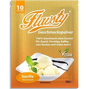 Flavsty® Smaakpoeder vanille monster 50 g (10 porties) veganistisch smaakpoeder zonder suiker - aromapoeder - smaakpoeder