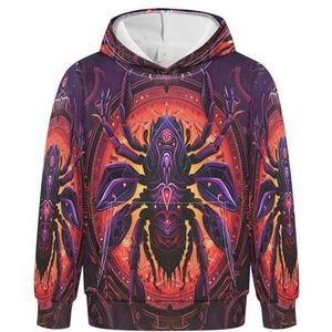 KAAVIYO Horoscoop Abstracte Rode Hoodies Atletische Hoodies Leuke 3D-Print Sweatshirts voor Meisjes Jongens, Patroon, XXS