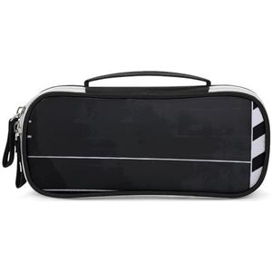 DWTJKMS Klassieke Film Clapboard Zwart Lederen Make-uptas Draagbare Kleine Cosmetische Organizer Waterdichte Toilettassen Borstels Potloden En Reizen Make Up Accessoires