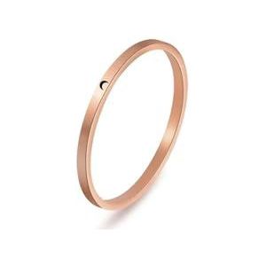 Eenvoudige ring met zon- en maanpatroon, roestvrijstalen paarring, damesring, herenring, sieraden (Color : Moon - Rose Gold_6)