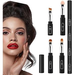 Poederkwast voor oogschaduw voor dames, Draagbare lip, Oogschaduw, Highlight, Blusher Brushes, Soft Powder Travel Brush Set voor Oogschaduw, Verjaardagsfeest, Maskerade, Bruiloft Teksome