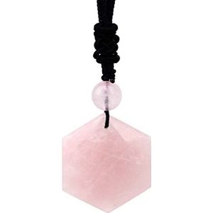 Natuurlijke Crystal Quartz hanger steen hanger touw ketting ketting, rozenkwarts