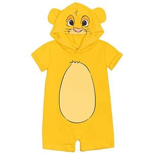 Disney Lion King Simba Baby Boys Hooded Costume Short Sleeve Romper Yellow 0-3 Months