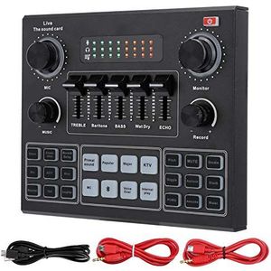Tonysa Bluetooth V9 geluidskaart, stereo audio mixer, externe geluidsmixer, universele stemwisselaar, matte geluidskaart voor computerspellen, mobiele telefoons