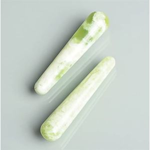 2 stuks natuurlijke jade steen acupunctuur stok voor gezicht voet massage pen reflexologie tillen Gua Sha schoonheid tool (kleur: typeB)