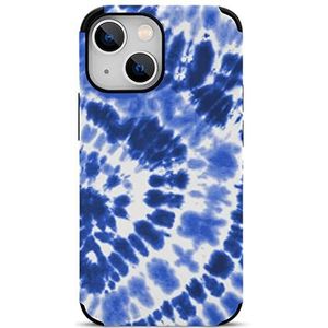 Blauwe Tie Dye Grappige Koolstofvezel Telefoon Case Voor iPhone 13 Mini/iPhone 13/iPhone 13 Pro/iPhone 13 Pro Max Schokbestendige Beschermhoes