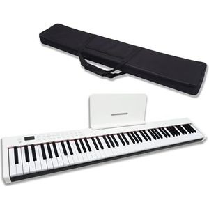 Digitaal Pianotoetsenbord Draagbaar Pianotoetsenbord Met Gewogen Toetsen Muziekinstrumenten Professioneel Elektronisch Toetsenbord (Color : White)