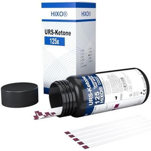 Ketonteststrips in tube, meetresultaten voor ketovoeding en dieet, ketosticks urine, 125 stuks