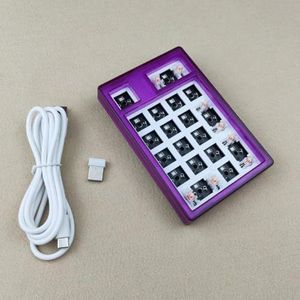 QPSJXN Volgende keer nt19 Bluetooth Toetsenbord Aangepaste Wireless Numpad voor -PC -Accessoires 3 Mode (Paars Transparant)