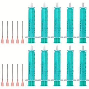 MedixX 10 stuks spuitset met stompe naalden, verschillende maten voor hobby en doe-het-zelf, spuiten afzonderlijk steriel verpakt (10 x 10 ml spuit en 10 x naalden)