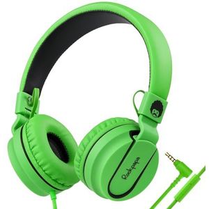 Rockpapa On Ear Opvouwbare Hoofdtelefoon Oortelefoon met Microfoon voor Kinderen Kinderen Jongens Meisjes, MP3/4 CD/DVD-spelers Computer Tabletten Mobiel Zwart Groen