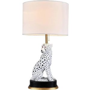 Casa Padrino luxury ceramic table lamp white/antique brass/beige Ø 46 x H. 64.5 cm - Modern table lamp with lampshade - Luxury Collection
