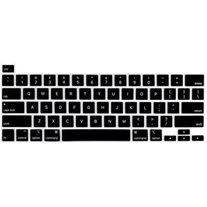 MiNGFi Siliconen Toetsenbordbeschermer Engels QWERTY voor MacBook Pro 13"" M1/M2 A2338 (2020–2023), A2289 (2020), A2251 (2020–2021), Pro 16"" A2141 (2019–2021) US/ANSI - Zwart