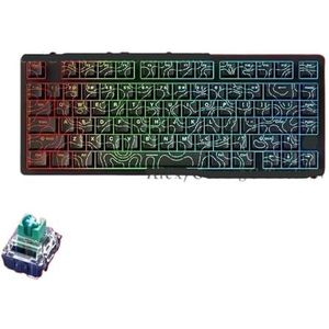 QPSJXN McHose Jet75 mechanisch toetsenbord, bekabeld, met magnetische schakelaars, 8 K, hot swap, lage latentie, RGB, gaming-accessoires, personaliseerbaar, verschillende systemen (God-Contour Line)