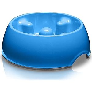 Dogit Go-Slow Anti-Gulp Hondenbak, groot, 1,2 liter, blauw