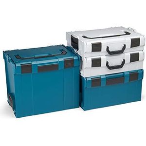 Bosch Sortimo L-Boxx Gereedschapskofferset maat 1-4, professionele gereedschapskisten, leeg kunststof, grijs-groen