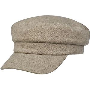 Lipodo Classic Schipperspet Dames - pet met klep baker boy cap visor muts voering voor Herfst/Winter - S (55-56 cm) taupe