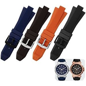 EDVENA 29mm rubberen horlogeband compatibel met MK9019 MK8295 MK8492 MK9020 MK9020 (Color : Black silver buckle, Size : 29mm)