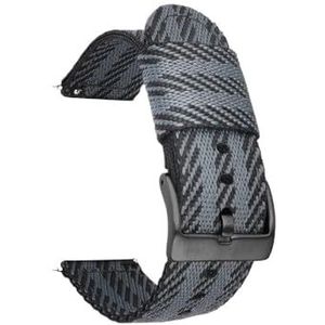 Nylon band geschikt for Garmin Forerunner 255 255S Muziek 55 645 245/Vivoactive 4 4S/Venu 2 Plus/2S Horlogeband Vervanging Horlogeband (Color : Black-Black gray, Size : 22mm)