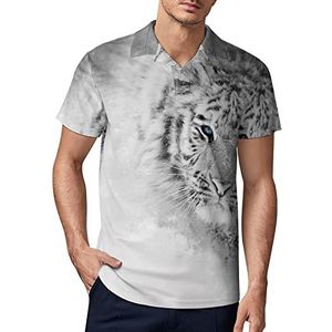 Sneeuwwitje tijger heren golf poloshirt zomer korte mouw T-shirt casual sneldrogende T-shirts 3XL