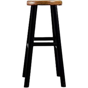 Bar Massief houten barkruk Europese eenvoudige barkruk Ergonomisch pedaalontwerp Barstoelen Creatieve retro moderne kinderstoel Krukken (Size : Black-)