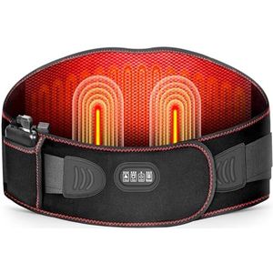 Verwarmde Rugband - Draadloze Verwarmde Rugbandage - 5000 mAh - 3 Warmtestanden - 3 Massagemodi