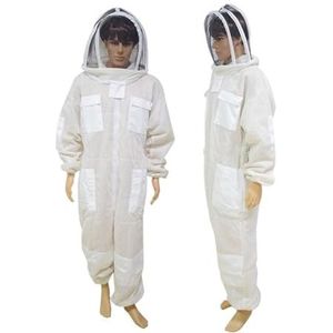 Bijenpak, Full Body Beeproof-beschermende kleding Ademend geventileerd 3-laags geventileerd professioneel imkerij-bijenpak Farm Safety Outfit(XL)
