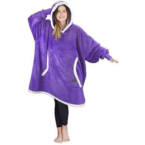 Catalonia Classy Oversized sherpa hoodie-deken, warme behaaglijke deken met mouwen en capuchon, oversized capuchondeken, draagbare deken als cadeau voor familie en vrienden