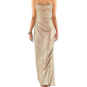 HPPEE Galajurk met Bruiloft Lange Sweetheart Hals Wedding Party Jurk voor Vrouwen Junioren WYX433, Champagne, 32