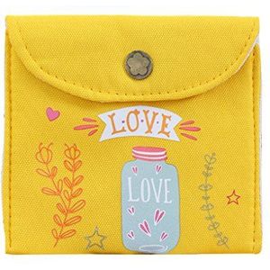 Maandverband Opbergtas Canvas Maandverband Pakket Case Coin Purse Sieraden Organizer Creditcard Pouch, Geel, Geel, 11x11cm