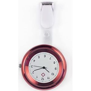 Yojack Gepersonaliseerd zakhorloge verpleegster horloge broche siliconen clip ontwerp verpleegkundige arts verpleegkundig personeel broche horloge gegraveerd horloge (kleur: rood)