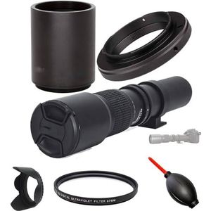 OPTURA HD OPTICS OPTURA HD 500mm/1000mm f/8 handmatige telelens voor Pentax K-1, K-S2, K-S1, K-500, K-70, K-50, K-30, K5 IIs, K-7, K-5, K-3 II, K-2, K-X, K20D, K100D, K110D en K10D (voor Pentax)