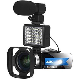 Videocamera, Camcorder videocamera's digitale vloggingcamera for vlog -opnamecorder ultra HD 3.0 Inch 5 6mp Wifi IR Night Vision Camera(Standard,Grey)