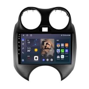Android 12 2 DIN Autoradio Stereo 9 inch Screen voor Nissan March Micra 2010-2013 GPS Navigatiesysteem FM AM RDS DAB+ Radio Carplay Android Auto Qualcomm BT 5.1 Dolby DTS(4 Core 1G+16G)