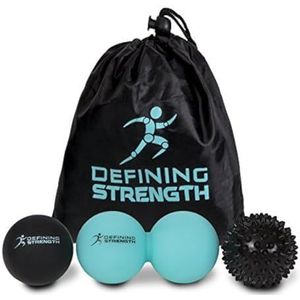 Beste 3 massageballenset, Spiky Ball, lacrosse ballen & Peanut Double-bal voor zelfmassage. Fasciaroller voor sport, plantaire fasciitis, acupressuur, reflexologie, spieren, triggerpoint, rug en yoga.