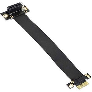 GINTOOYUN PCIE 1X verlengkabel 90 graden, PCI-Express 3.0 1x mannelijke naar vrouwelijke stijgkabel PCI-E 1X verlengkabel adapter jumper voor grafische kaart (18 cm, 90 °