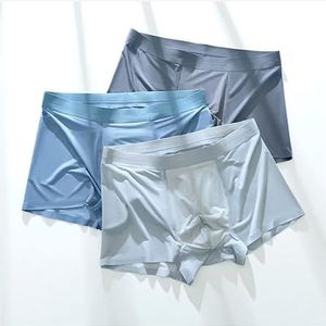 Hoogwaardig naadloos ijszijde ondergoed, ademende grote maat boxer antibacteriële shorts ondergoed, ondergoed stereo stempelen (kleur: B, maat: 26-29)
