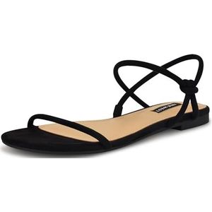Nine West Dames Maizy platte sandaal, Zwart 001, 39.5 EU