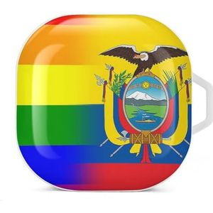 LGBT Pride Ecuador vlag oordopjes hoesje compatibel met Samsung hard shell beschermhoes wit stijl