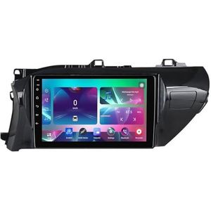 10"" Android 14 Touchscreen Autoradio 2 din met AHD Omgekeerd beeld Bediening op het stuur Bluetooth GPS navigatie Draadloze CarPlay voor Toyota Hilux 2015-2020(A,Q300(4+64G))