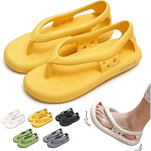 Bazuo Sandals,2023 Summer Unisex Comfort Walking Flip Flops,EVA Thick Sole Non Slip Quick-Dry Flip-Flop,with Arch Support (39-40, Yellow)