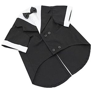 HaiMa Big Pet Dog Cat Clothes Big Dog Bow Tie Shirts Trouwpak Kleding Kostuum Collared Shirt Jumpsuit - L-Xlwhite